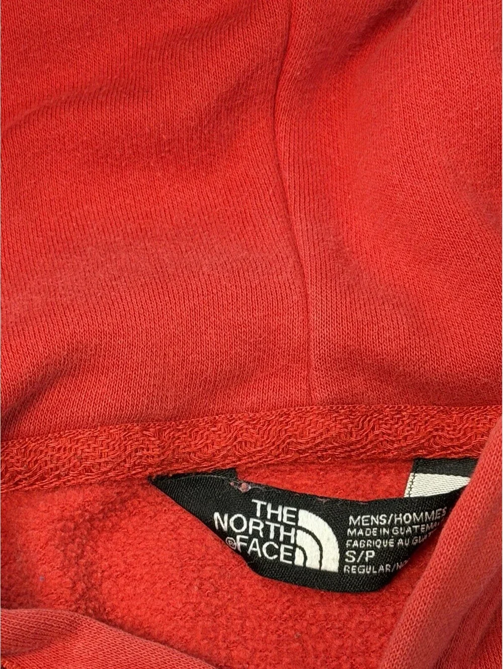 The North Face Men’s Small Red Pullover Hoodie Topographic Logo Graphic.